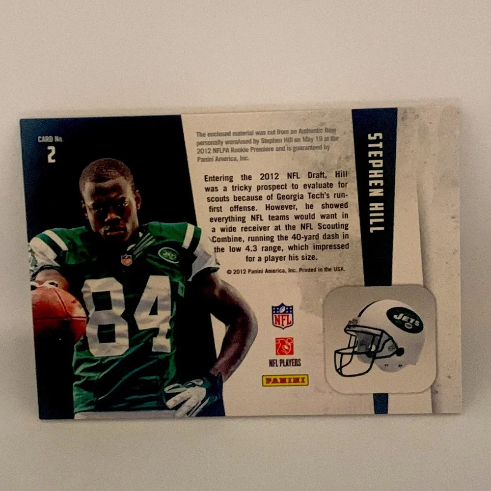 2012 Panini R&S Freshman Orientation Materials #2 Stephen Hill Jets (011)